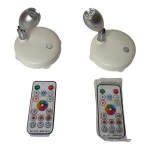 2 Small Spotlights Battery Operated Accent Light with Remote RGB LED‎ Wireless